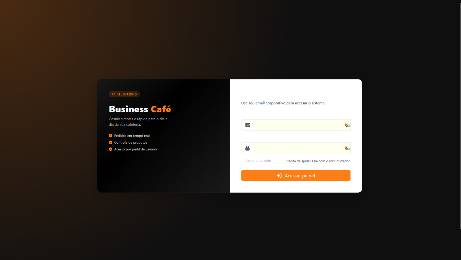 Gestão de Cafeteria